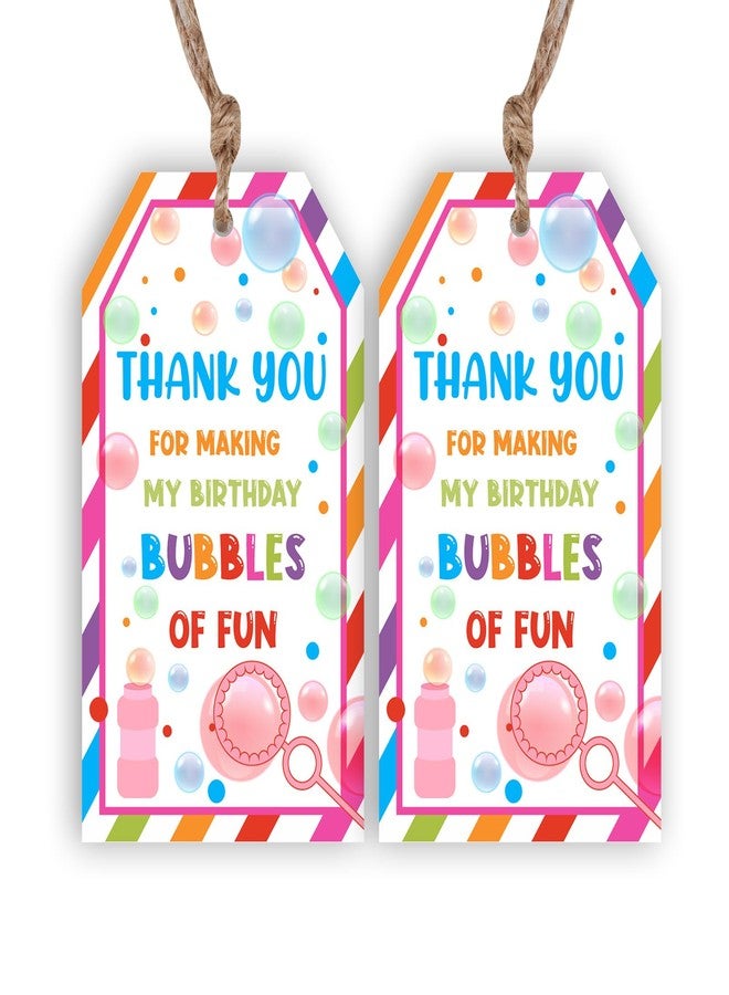 Serencatcher Bubble Birthday Party Favor Tags, 50pcs Bubble Thank You Gift Tags Colorful Thank You for Making My Birthday Bubbles of Fun Tags with String for Summer Bubble Birthday Party Decorations - Image 1
